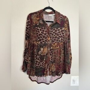 Westbound Multicolor Animal Print Blouse